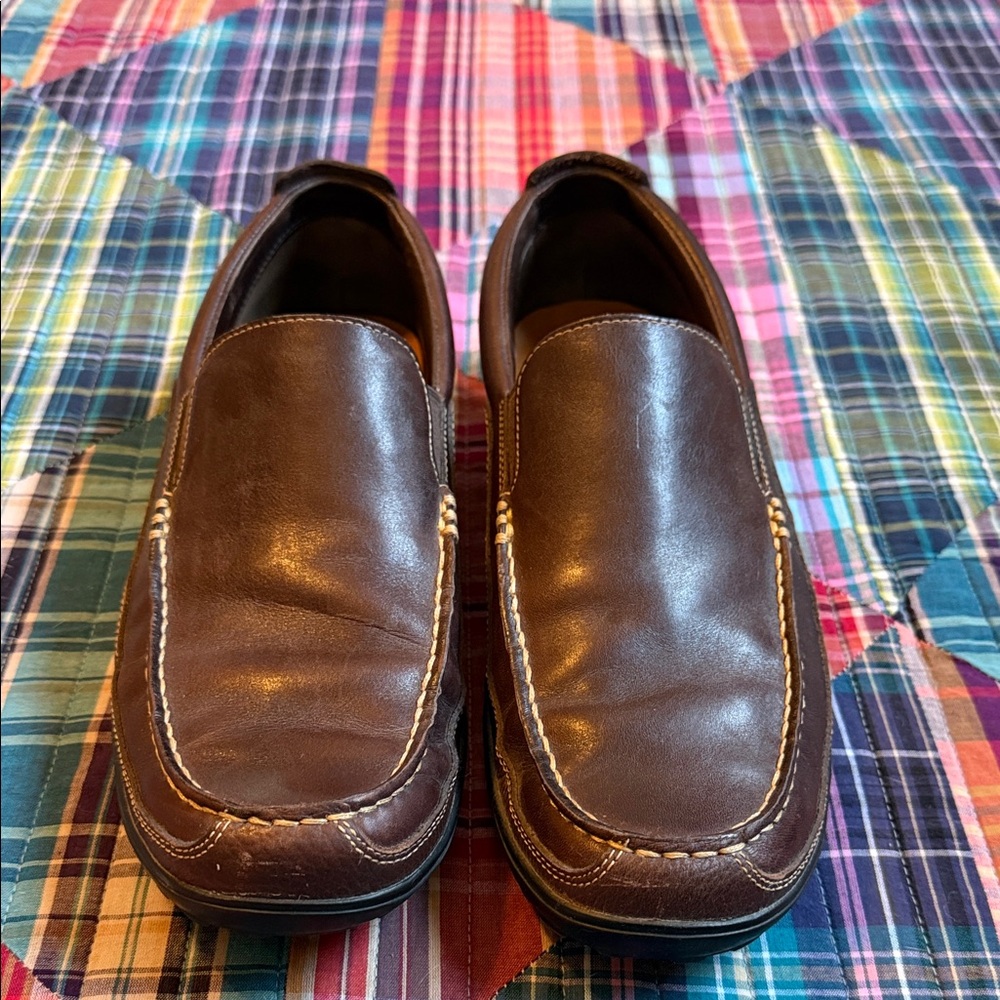Cole Haan Dark Brown Leather Slip-On Loafers